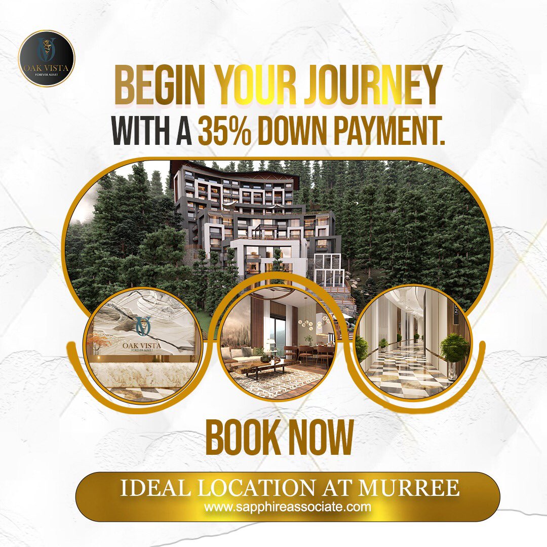 SapphireBuilder's tweet photo. https://t.co/ppCj1eeIlt
Embark on your Oak Vista journey with just a 35% down payment, making affordable luxury living within reach. Start today!
#Sapphirebuildersandassociates #opalmall #oakvista #Islamabad #Murree #behindyouskipper #snowfall #snapchat #babarazam #JAEMINxFENDI https://t.co/fsMJg23AVw