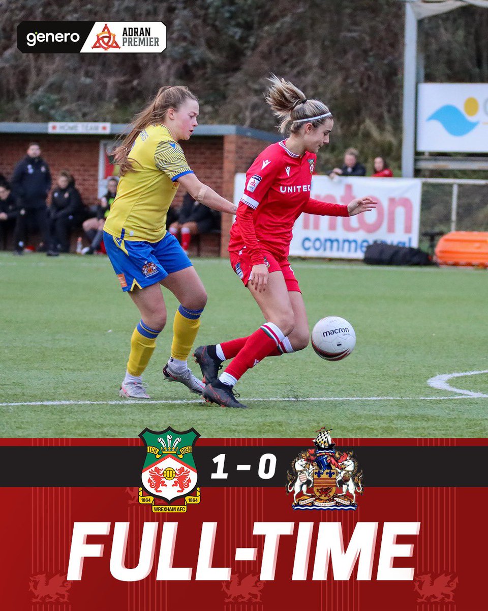 FULL TIME | Wrexham AFC 1-0 Barry Town United 🔘 Ava Suckley’s header helps to claim all three points! 🔴⚪️ #WxmAFC
