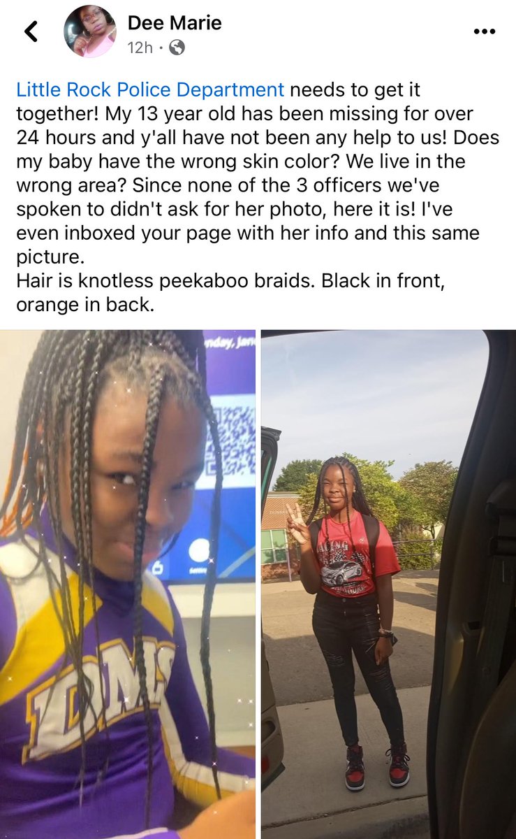 thetrueshelby's tweet photo. Missing teen🚨🚨🚨
📍Little Rock, Arkansas https://t.co/7u0hd28JI0