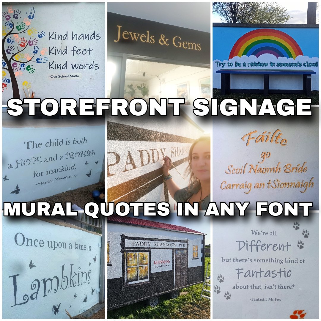 MonikaFerris's tweet image. If you are looking for a storefront- 
Contact me for more details!

#mural #muralwork #storefrontsigns #storefrontsignage #storefrontdesign #storefrontsignagedublin #playschools #quotes #2dsignage #schoolyardproject #schoolmural #schoolquotes #muralindublin #muralpainting