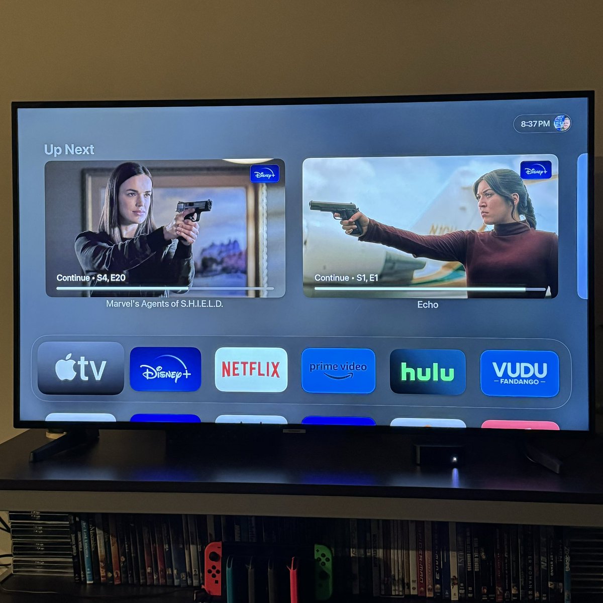 njb626's tweet photo. Things really got tense last night as I was trying to decide what to watch next 😰 #marvel #EchoMarvel #agentsofshield https://t.co/9iQHm5gtT6