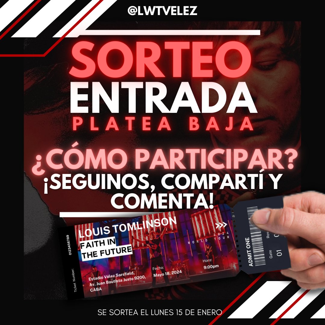 LWTVelez's tweet photo. 🚨SORTEO ENTRADA🎫

¿Quéres ganarte una entrada en platea baja para ver a Louis en el Estadio Velez el 18 de Mayo? ¡PARTICIPA!

➡️¿Cómo participo?

▫️Seguínos, compartí y comentá (una vez) etiquetando a una mutual!

DALE QUE LOUIS AGOTA VELEZ🧡

Se sortea el lunes 15 a las 21hs https://t.co/XdCXXGJ1WG