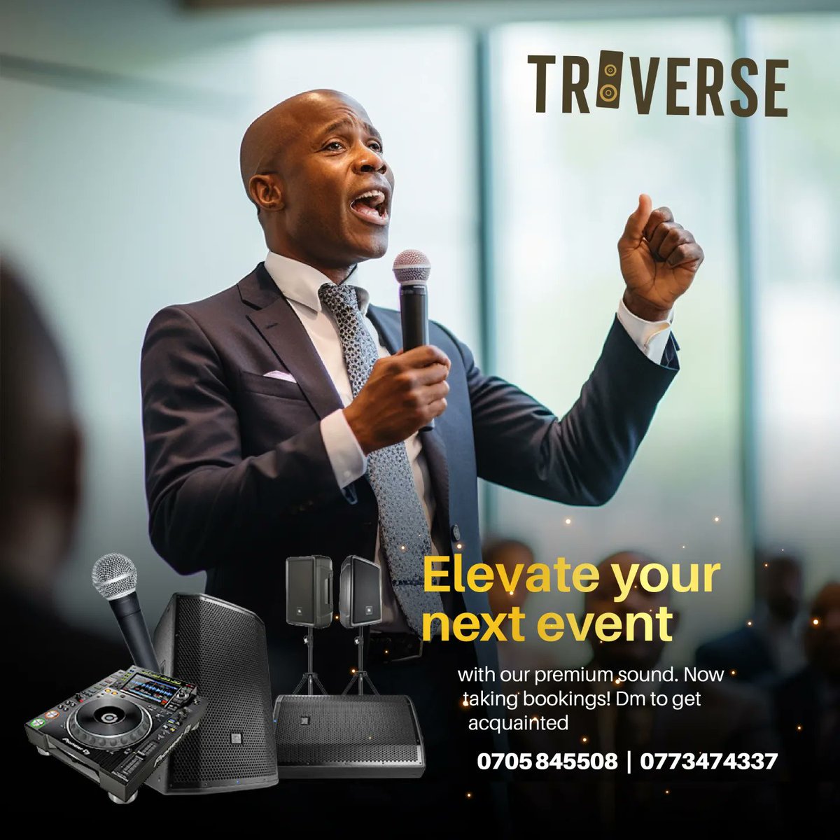 TriversEvents's tweet image. Boost your event's impact! Secure our top-notch PA System now for flawless sound. Dial 0705845508 to make your voice heard. #events #celebrations #pasystems #eventsound
