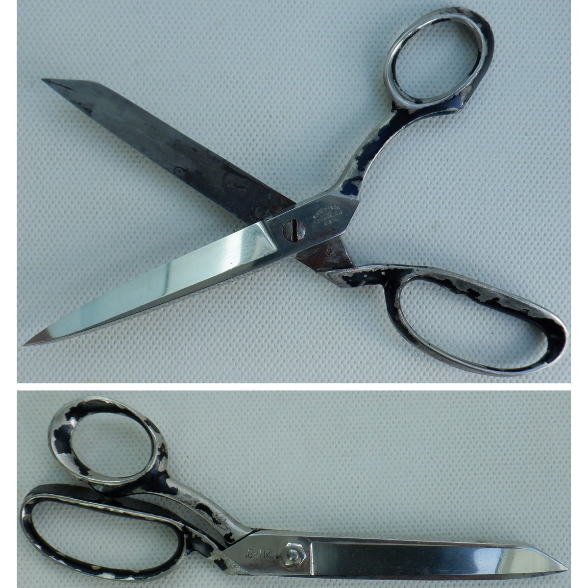 EverRotating's tweet photo. A pair of 9" vintage tailor's/dressmaking scissors/shears. Made in the USA by R. Heinisch. ✂
🛒 https://t.co/DMbbuZkaLa
#Vintage #FollowVintage #VintageScissors #HeinischShears #SewingBee #eBay https://t.co/LIcCvIY7Ru