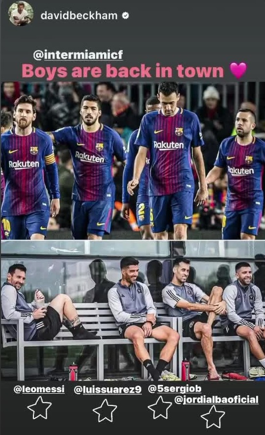 David Beckham, orgulloso de los 4 Fantásticos del Inter Miami.
