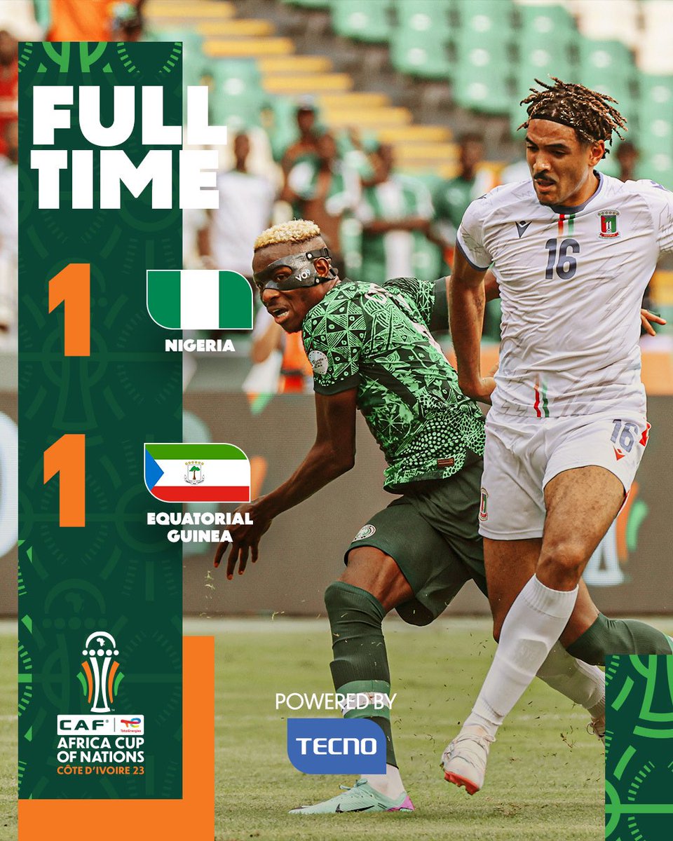 postunited's tweet photo. 🇳🇬 ¡Nigeria empata contra Guinea Ecuatorial con gol de Osimhen!

👀 La selección nigeriana es una de las favoritas en la Copa África https://t.co/8vH9HjYa4U