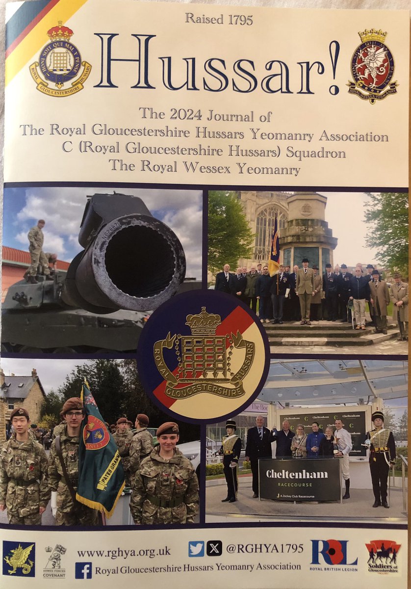 The 2024 Hussar! magazine is in the post to RGHYA Members. Copies will also be available from RHQ, C(RGH) Squadron, the Soldiers of Gloucestershire Museum and Pate’s GS CCF. Hussar! @WessexYeomanry @SoldiersofGlos @RoyalArmdCorps @ArmyintheSW @BritishArmy