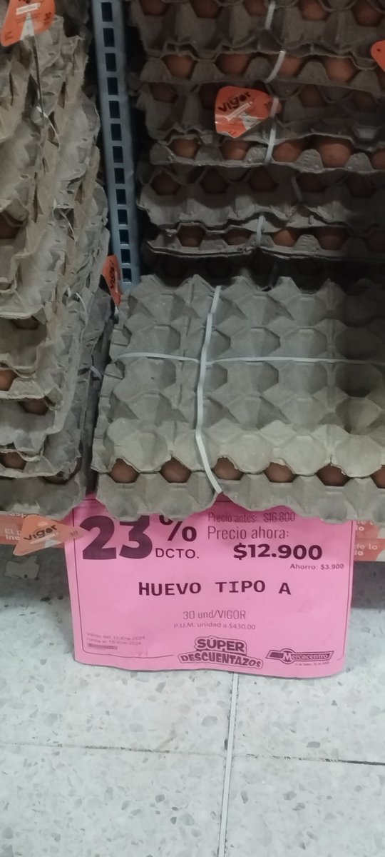 Es una buena noticia para Colombia que pasáramos de tener el precio del huevo por unidad entre $600 y $700 en 2021 previo al estallido social a tener hoy precios incluso por debajo de $400 pesos. 

Sin dudas la producción agroindustrial para la paz, el programa del presidente