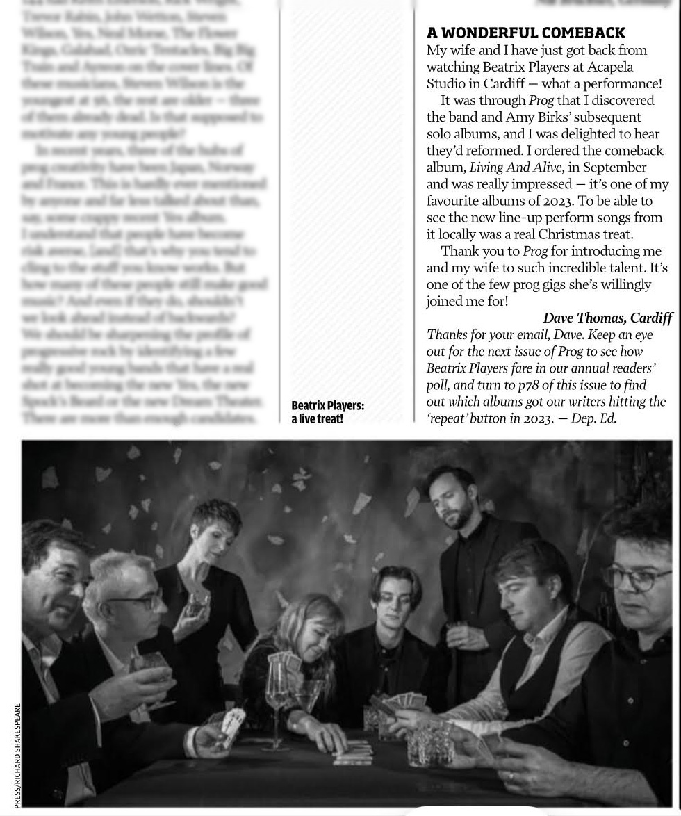 A huge thank you to Dave Thomas from Cardiff and to <a href="/acapelastudio/">Acapela Studio</a> for having us. And of course to <a href="/ProgMagazineUK/">ProgMagazineUK</a> ! This kind of thing really makes all the hours worth while.

Love it - a Prog gig you can actually take your wife to haha