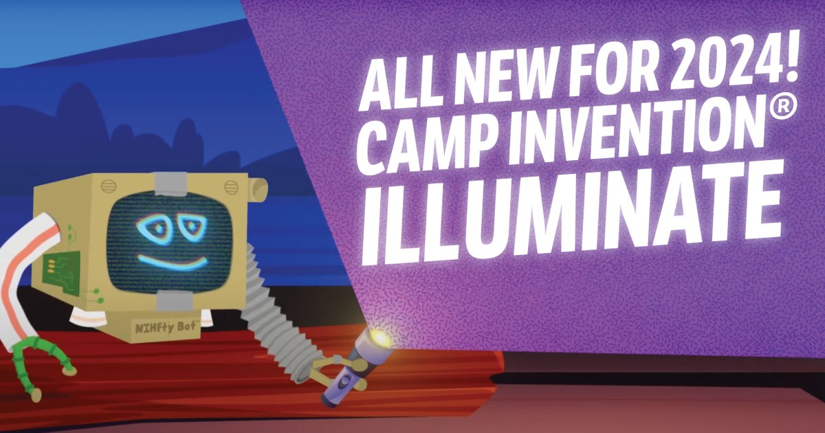 CampInvention's tweet photo. Are you ready to uncover all the fun and excitement coming to Camp Invention®? Starting tomorrow we will be shining the light on each of the ALL-NEW experiences coming to our Illuminate program this summer! 🔦 #SummerFun https://t.co/MxDgSj8Hck https://t.co/2ievNOEOCe
