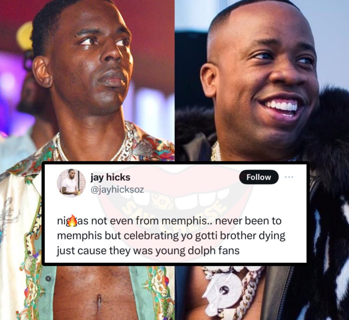 SaycheeseDGTL's tweet photo. Rap fans on social media call out Dolph fans for celebrating the death of Yo Gotti’s brother. “Y’all not even from Memphis” https://t.co/cpicrMK5U9