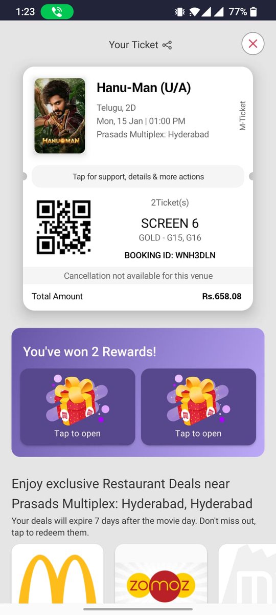 nagendraperuru1's tweet photo. @ursmohan_kumar anna.. repu (15/01/2024) #pcx lo full unna Hanuman shows cancel chesi Guntur Karam ki ivvadaniki edhanna specific reason undha.. rep 1 PM show endhuk cancel chesaru. 
@PrasadsCinemas 
@tejasajja123 
@PrasanthVarma 
@Niran_Reddy 
@Primeshowtweets https://t.co/njcfOEIuu0