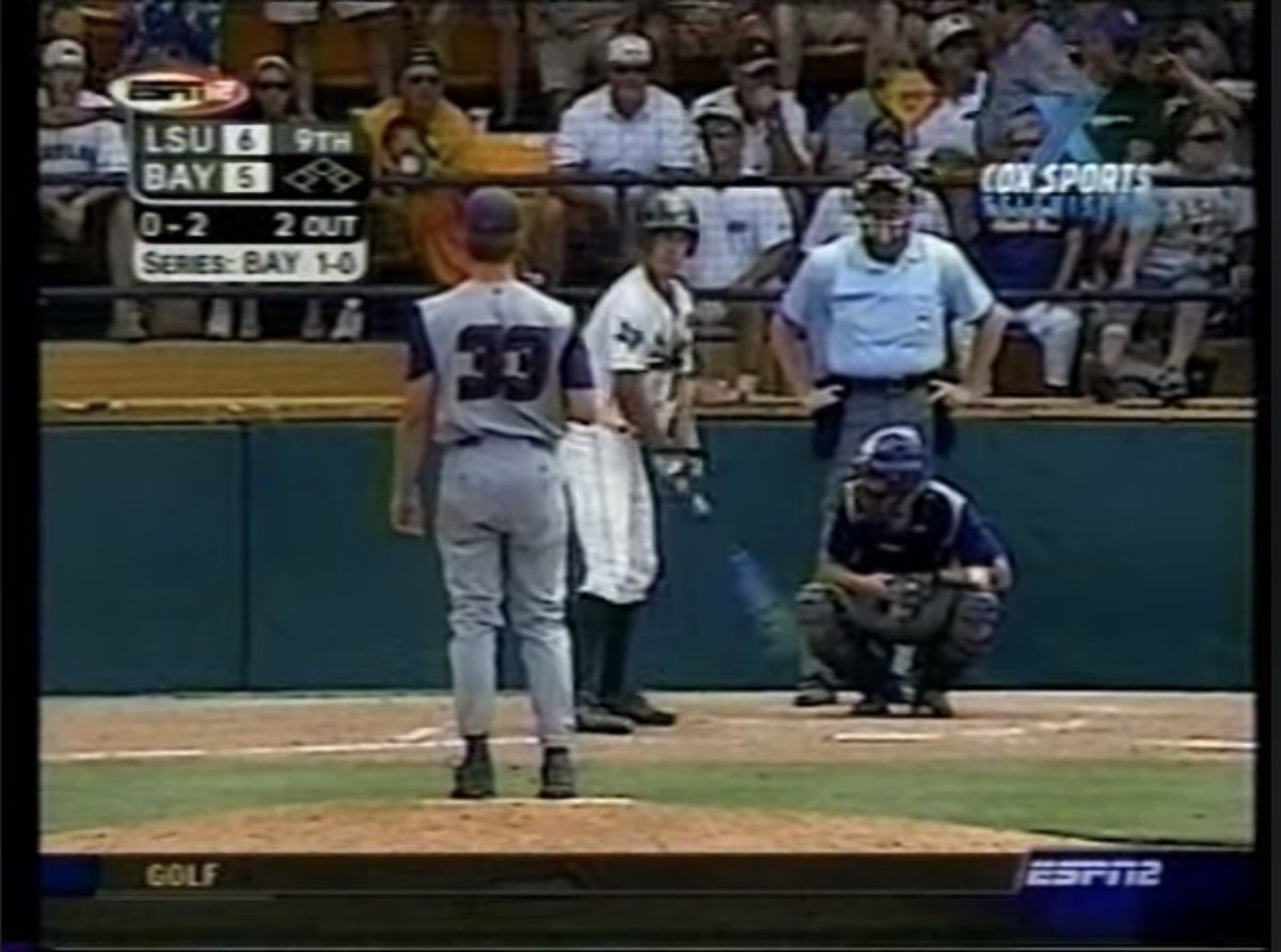 CountdownLSU's tweet photo. If you know this play, then we def can share a beer over some great #LSU Baseball…. Jason Determan was an absolute DUDE out the pen! 3️⃣3️⃣-DetermanDays Away from #BaseballAtTheBox #GeauxTigers https://t.co/gY27vqs5JD