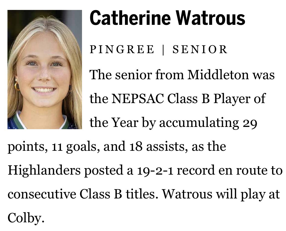 camkerry7's tweet photo. 🚨 @GlobeSchools Girls’ Soccer All-Scholastics 🚨

In today’s Sunday @BostonGlobe!

Kara Santos, @MHSAthletics22

Smilla Spasic, @ClipperAD

Catherine Watrous, @pingreesports https://t.co/3GNdrBAOKt