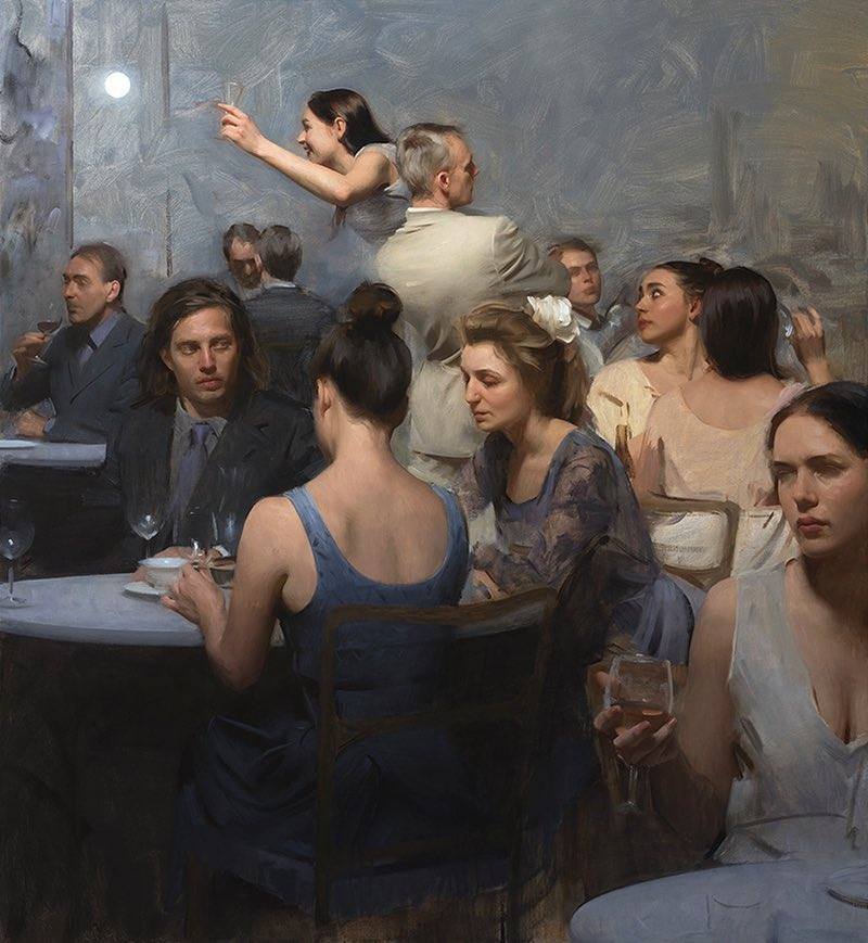 ergue27's tweet photo. "Escena de café",  del pintor sueco Nick Alm, nacido en 1985. https://t.co/yX8u7ZgvmP