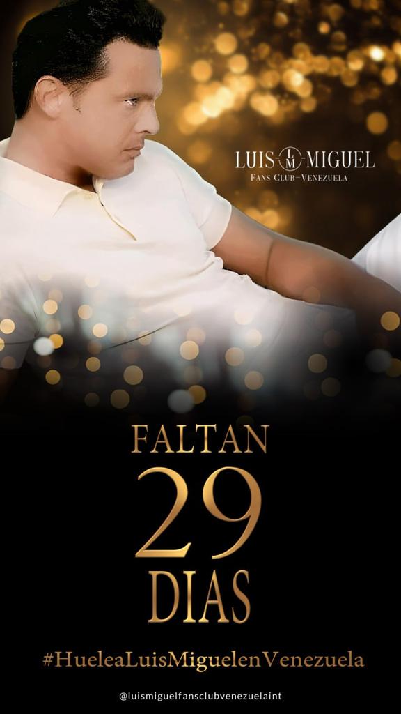 AykarNaar's tweet photo. A solo 29 días de disfrutarlo @LMXLM @LMFCLUBVZLA @peggyconlin #HueleaLuisMiguelenVenezuela https://t.co/a5K4SZDzlH
