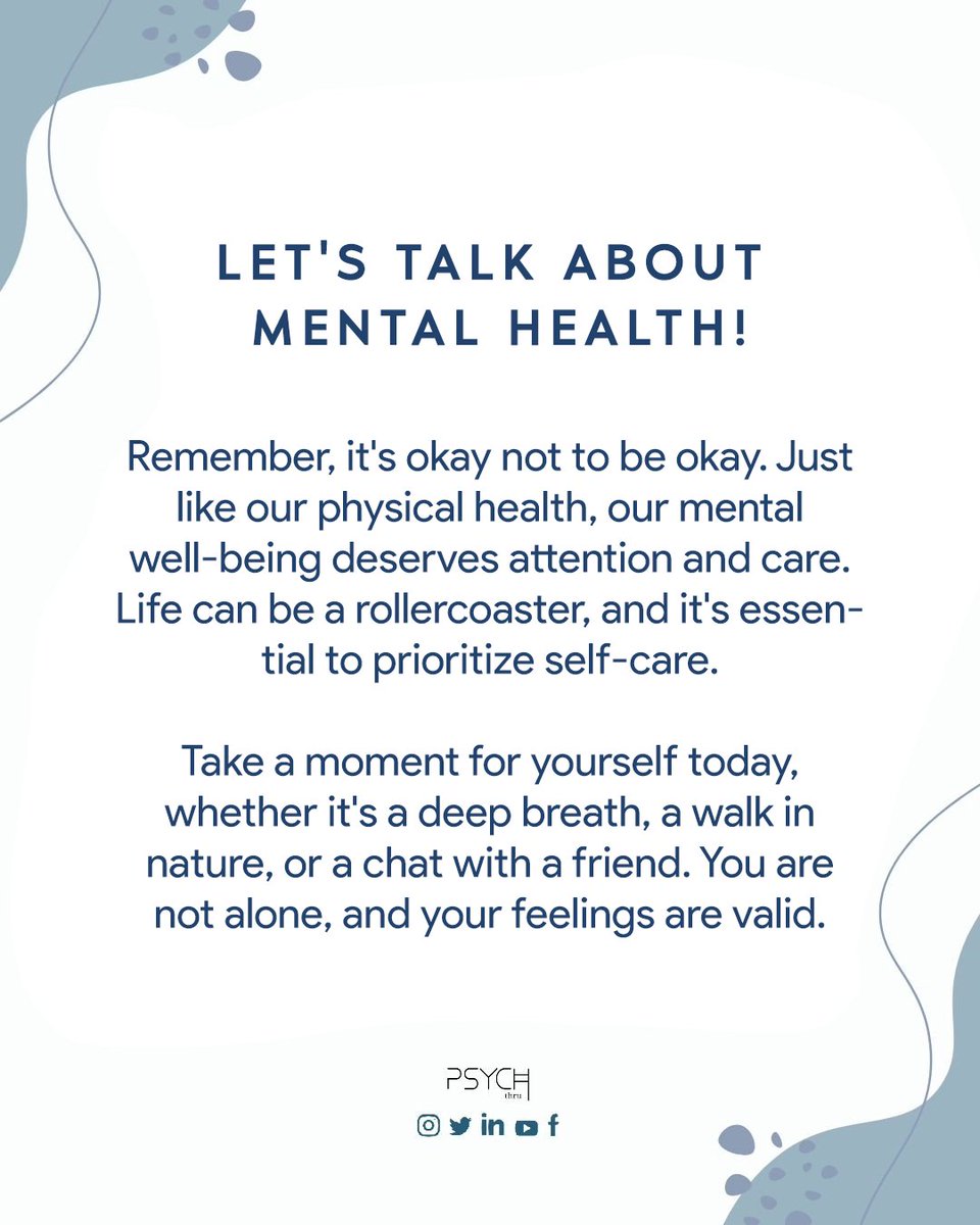psychthru's tweet photo. #MentalHealthAwareness #YouAreNotAlone #MindfulMonday #BreakTheSilence #SelfLoveJourney #EmbraceYourFeelings #EndTheStigma #SpeakUpForMentalHealth #WellnessWednesday #SupportEachOther #MindBodySoul #MentalHealthCommunity #TogetherStronger #TakeCareOfYourMind #EmpathyMatters https://t.co/kKAClOKUw4