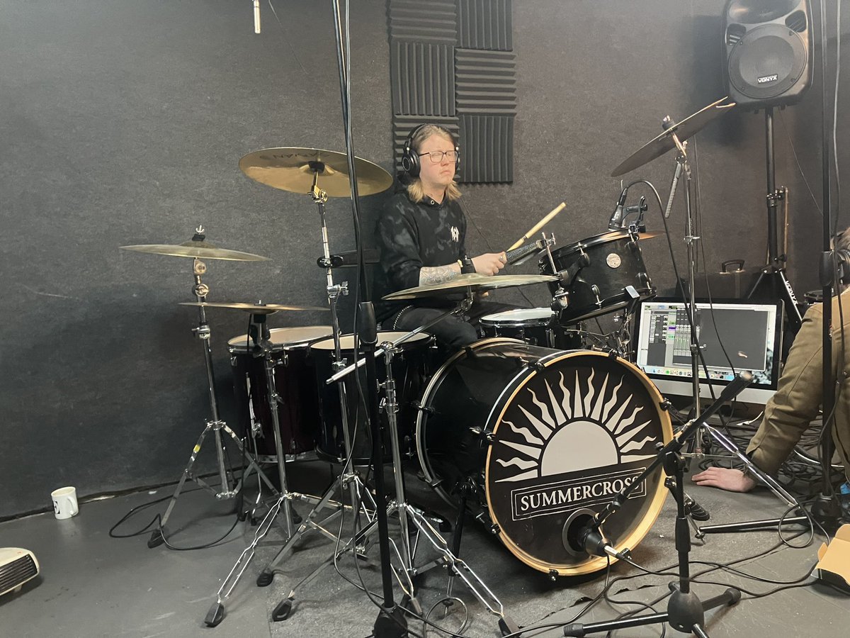 Getting setup for the album recording! 🥁 🔈 #CityofGold 🎵🎶 💿 #Summercross #newmusic