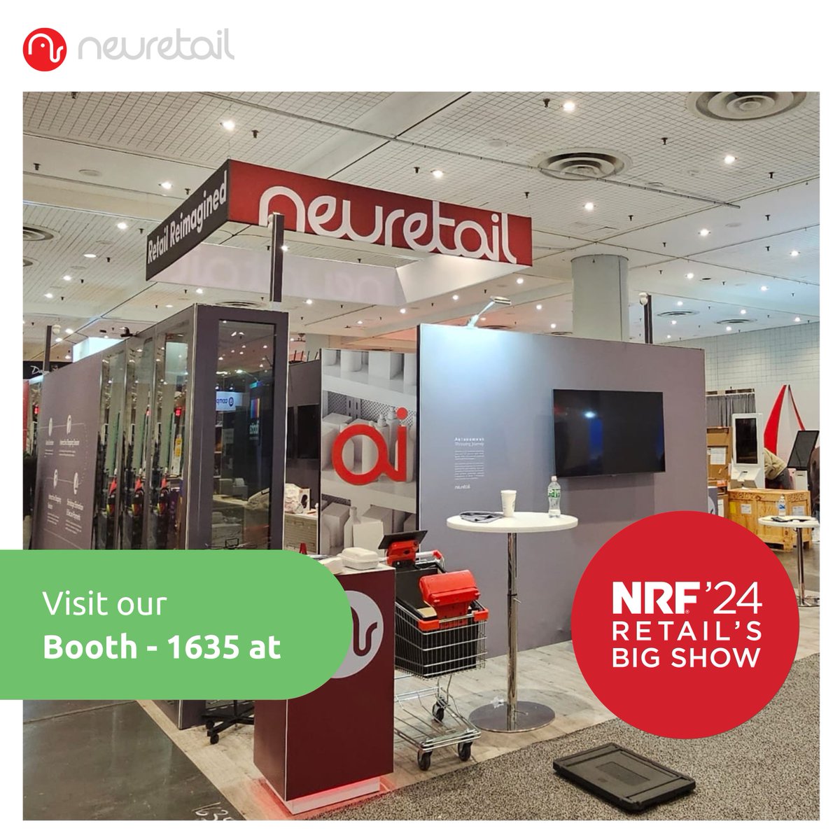 NeuRetailGlobal's tweet photo. The wait is over! 

Day 1 #Neuretail has arrived at #NRF2024. 

We are excited to launch in the US.

Come, visit us at our booth 1635 for a shopping experience like no other!

#ProductsCanSpeak #RetailPrecision  #retailtransformation #retaillife #customerexperience #retailers https://t.co/K9GMxweqFo