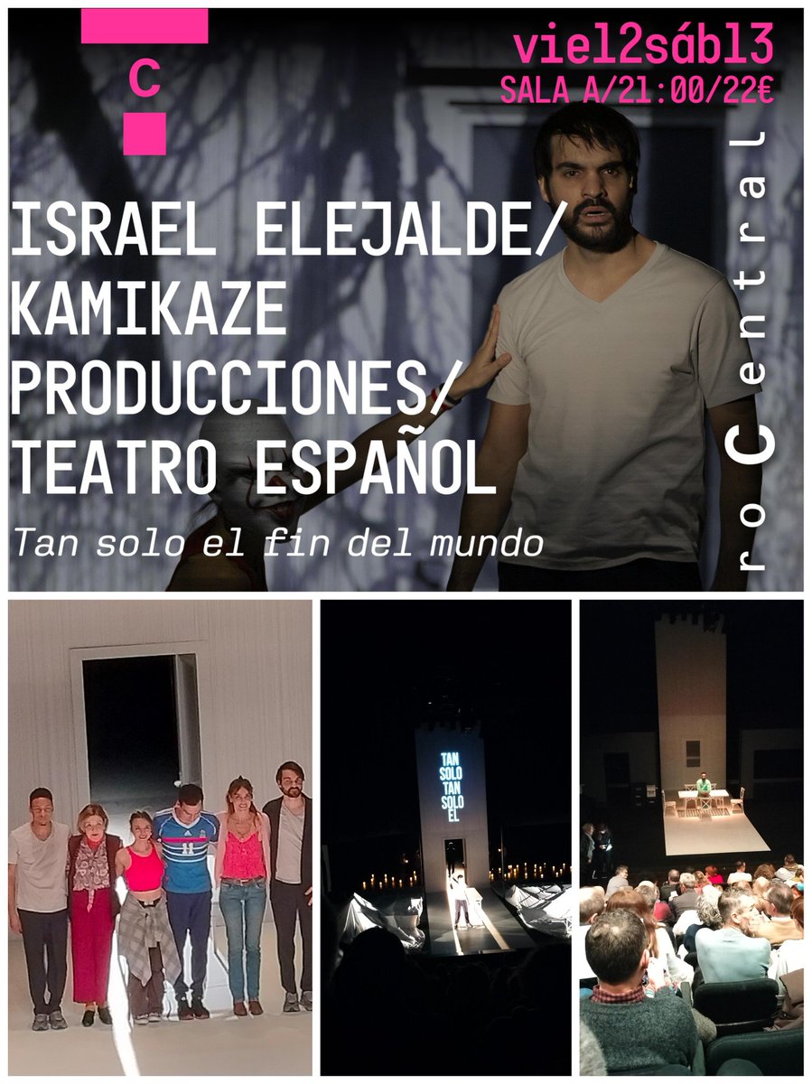 Gran obra, con un gran texto
Gracias <a href="/teatrokamikaze/">Teatro Kamikaze</a>
<a href="/IsraelElejalde/">israel elejalde</a> <a href="/TeatroEspanol/">Teatro Español</a> y al #TeatroCentralSevilla por programarla <a href="/CulturaCuenta/">➧ Agencia Andaluza de Instituciones Culturales</a> 
#Tansoloelfindelmundo me encantó <a href="/RPVelazquez/">Raúl Prieto</a> con su camiseta de #EricCantoná