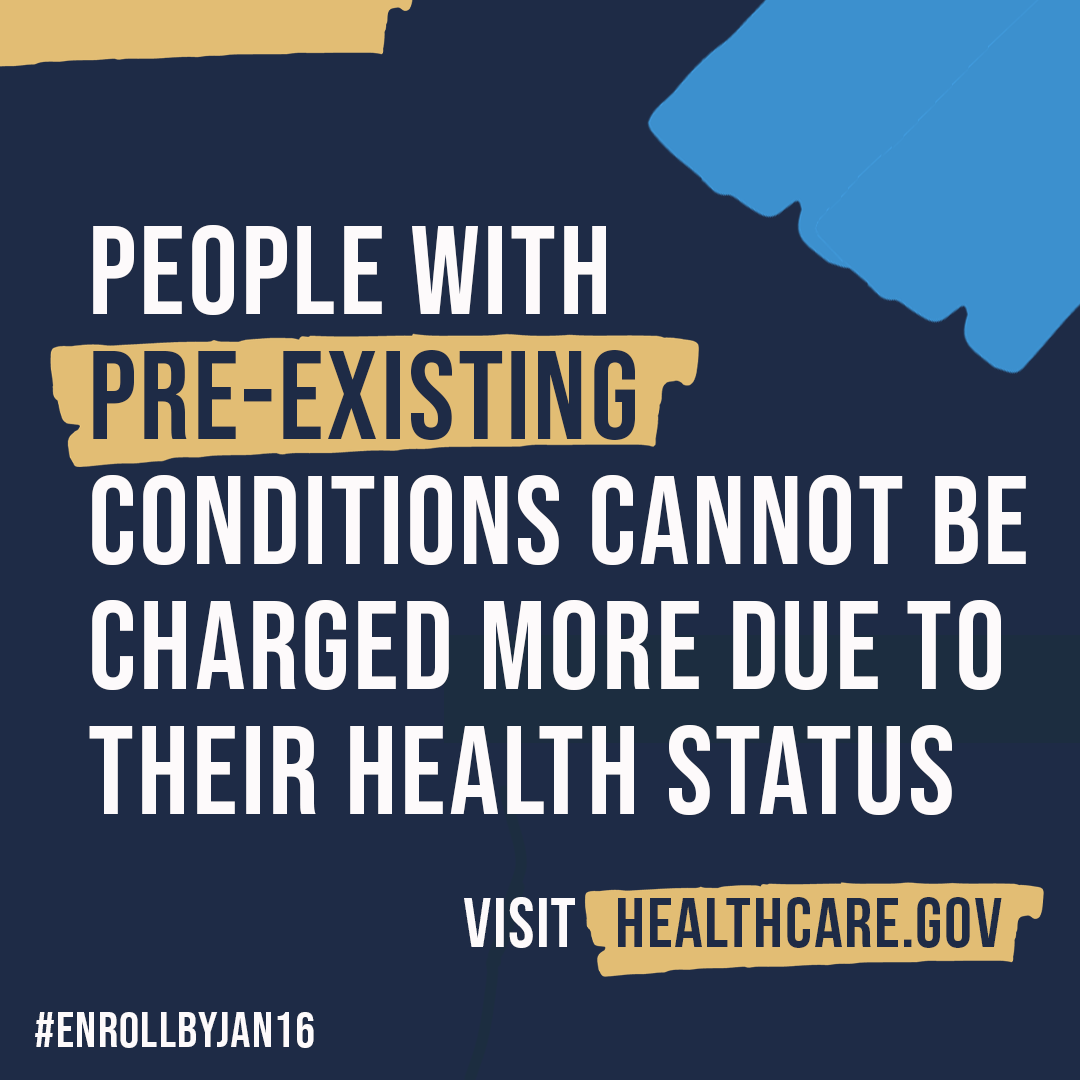 Please, take it from me, a doctor: a 'normal' individual is a person who has not been sufficiently examined.
EVERYONE has a pre-existing condition.
So spread the word: #EnrollbyJan16. #GetCovered-it can save your life.