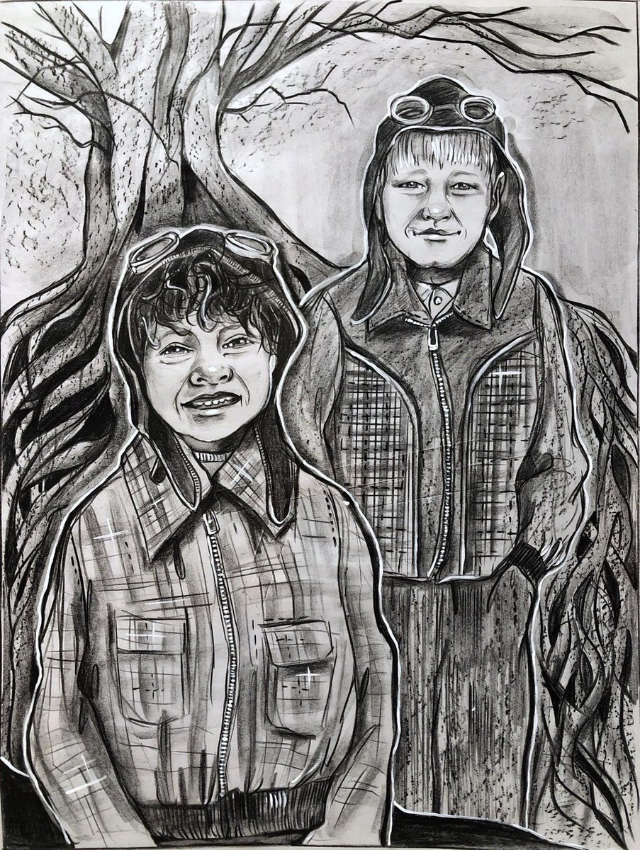 evelazarus's tweet photo. On Jan 14, 1953 two skeletons were found in #StanleyPark and became known as Babes in the Woods. In Feb 2022 they were identified as Derek, 7 and David D’Alton, 6. Kat Thorsen created this drawing from actual photos for my book #ColdCaseBC https://t.co/Lfh4ZclyRF #unsolved https://t.co/v027hhinWU