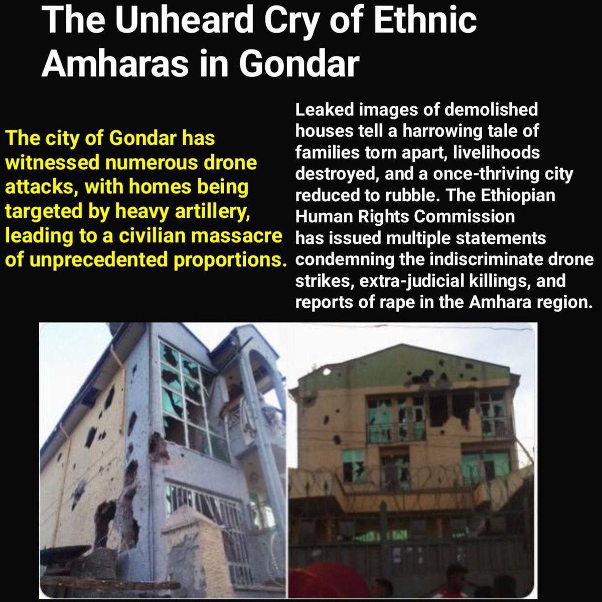 Geteriew1's tweet photo. የሽብርተኛው የአገዛዙ ሰራዊት በንፁሃን ህይወትና ንብረት ቤቶችንም ጨምሮ በጎንደር አማሮች ላይ ግፍ እየሰሩ ነው
⚠️አብይ ማለት ለኢትዮጵያ መከራ መብዛት የተቀበረ ፍንጅ ማለት ነው⚠️
ጦርነት ጠሳሽ ችግር ጠማቂ የመርዝ ብልቃጥ ነው #AmharaGenocide https://t.co/YEdmMtoPQA