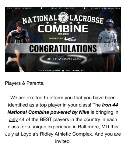 colin_moore22's tweet photo. Excited and Honored to compete with some of the best for the @Iron44Combine National Lacrosse Combine! #iron44 #lacrosse #nike https://t.co/NjZFrOG5qI