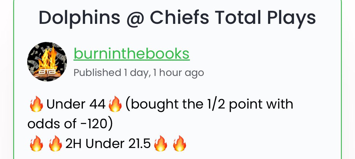 burninthebooks's tweet photo. 🔥🔥6-1 to start the NFL Playoffs for VIP! 🔥🔥

3 plays for tonight already sent out. 

Link in bio to get in for only $10/month right now!! Offer ends Tuesday.

#GamblingTwitter
#gamblingx 
#NFL
#NFLPicks 
#NFLPlayoffs 
#bettingpicks 
#sportsbets https://t.co/8Ybyq27VjN