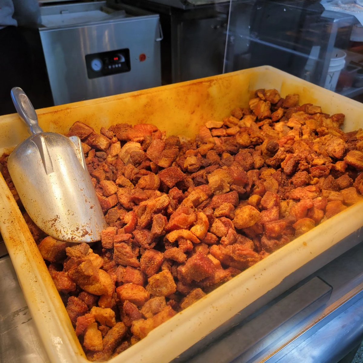 soulfoodscholar's tweet photo. All kinds of goodies at The Best Stop Supermarket in #Louisiana! #boudin #crackling #boudinballs #kingscake https://t.co/xad8mhoEOA