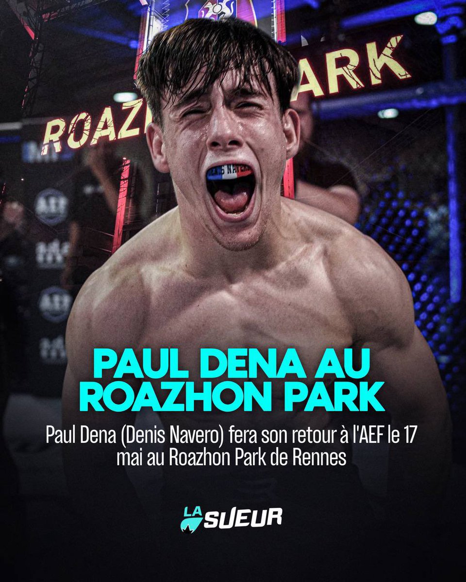 LaSueur_off's tweet photo. Paul Dena combattra au Roazhon Park le 17 mai à AEF 🚨
Du MMA dans un stade de foot en France 😳 https://t.co/CNlxFIbnZe