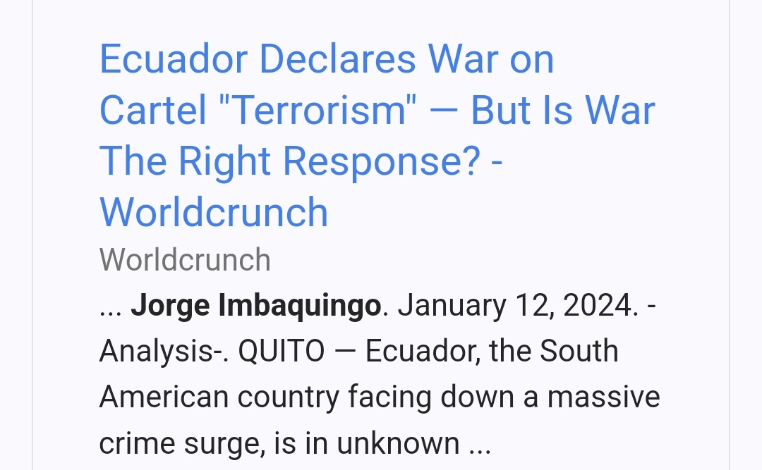 jimbaquingo's tweet photo. Hoy, Worldcrunch tradujo al inglés mi columna para Clarín de Argentina sobre la situación en Ecuador. Worldcrunch traduce y sindica noticias y opinión a todo el mundo. 
https://t.co/Xsftw9LXGk https://t.co/maqf7XvKid