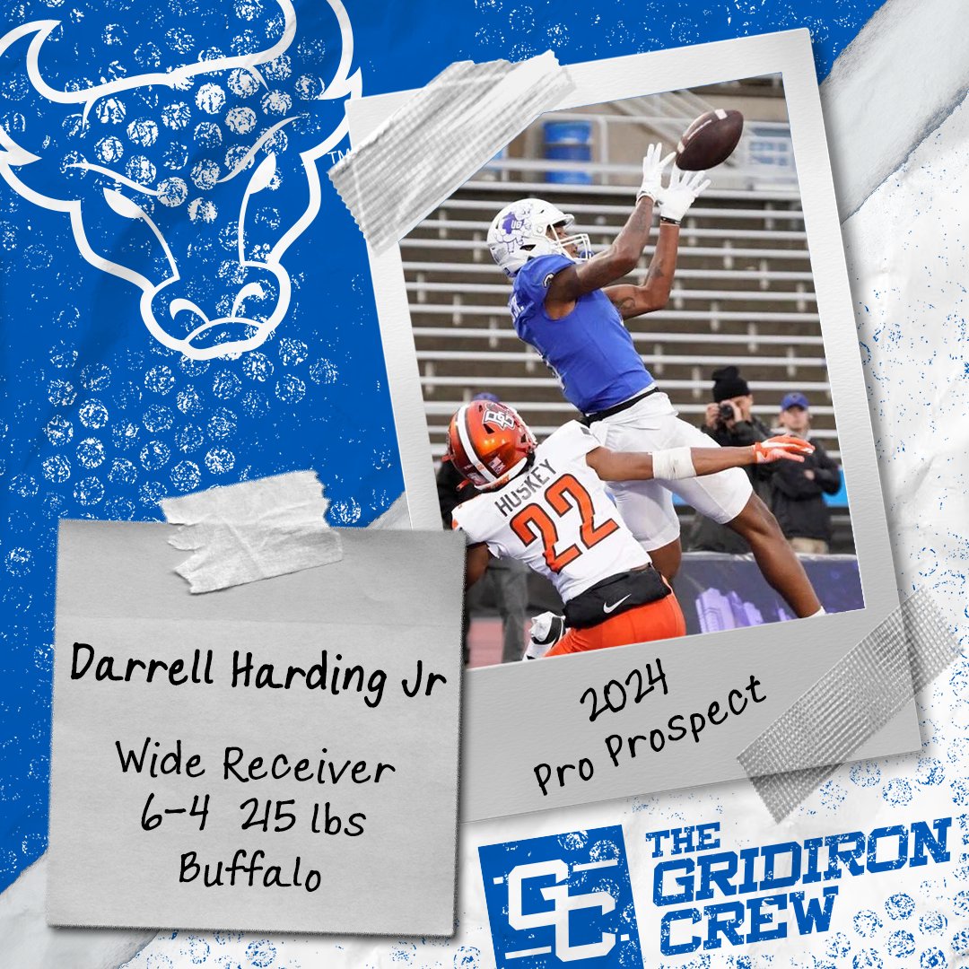 ⚠️ Attention Pro Scouts, Coaches, and GMs ⚠️

You need to look at 2024 Pro Prospect, Darrell Harding Jr <a href="/DarrellHarding0/">Darrell Harding Jr</a>, a WR from <a href="/UBFootball/">UB Football</a>

👀 See our Interview: thegridironcrew.com/darrell-hardin…

#2024ProProspect #DraftTwitter #NFLDraft #NFL #CFLDraft #CFL #ProFootball 🏈
