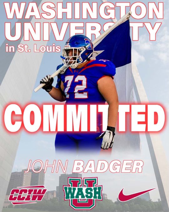 John Badger (@john__badger) on Twitter photo Beyond blessed to announce my commitment to Washington University in St. Louis to continue my academic and football career! #GoBears <a href="/MuellerFBCoach/">Scott Mueller</a> <a href="/washufootball/">WashU Football</a> <a href="/TCAAddisonFB/">TCA Trojan Football</a> <a href="/TCA_Addison/">TCA Addison Sports</a> <a href="/GregJohnston67/">Coach Greg Johnston</a> <a href="/HC_Hayes/">Steve Hayes</a> <a href="/J_Clint/">Clint Schumacher</a> Beyond blessed to announce my commitment to Washington University in St. Louis to continue my academic and football career! #GoBears <a href="/MuellerFBCoach/">Scott Mueller</a> <a href="/washufootball/">WashU Football</a> <a href="/TCAAddisonFB/">TCA Trojan Football</a> <a href="/TCA_Addison/">TCA Addison Sports</a> <a href="/GregJohnston67/">Coach Greg Johnston</a> <a href="/HC_Hayes/">Steve Hayes</a> <a href="/J_Clint/">Clint Schumacher</a>