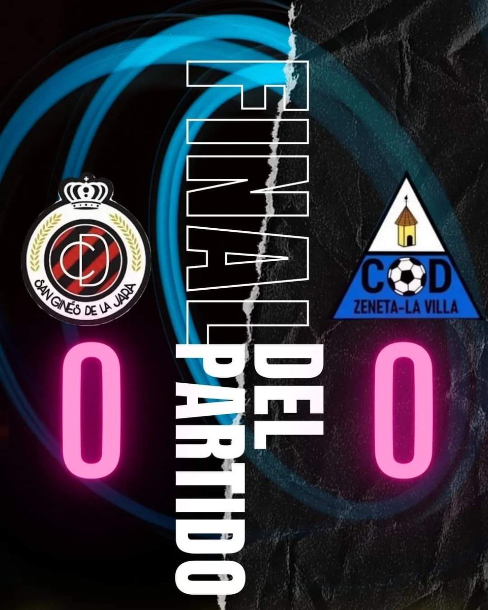 FINAL DEL PARTIDO 

San Ginés de la Jara 0 -0 CD Zeneta- La Villa Senior. 

Seguimos trabajando.

@Nacional10X 
<a href="/treceraG13/">Trecera.com ⚽️</a>