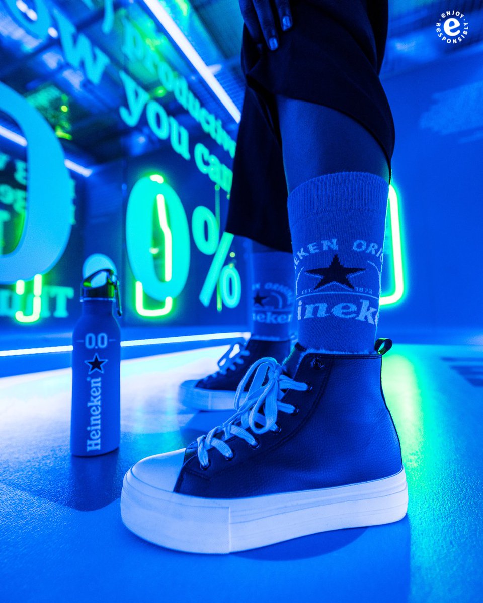 How cool would it be if you could match your socks with your water bottle? Now you can! The coolest Heineken 0.0 items are available in our flagship store. #HeinekenExperience #Heineken00 #DryJanuary #NowYouCan