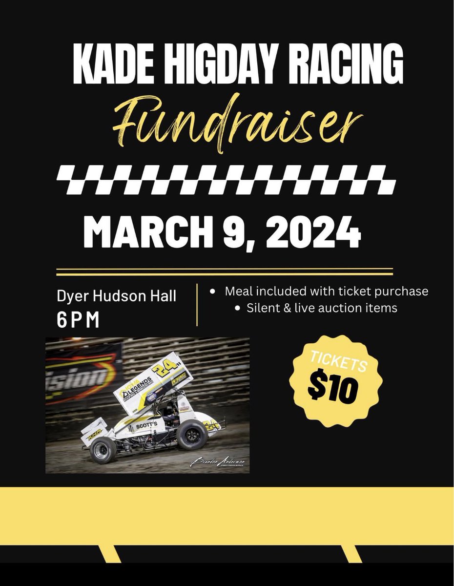 Looking for Donations for Kade’s Fundraiser.   Anything is appreciated, Promote your business, Drivers clearing out apparel/parts.
Private Message me 
THANK YOU 🫶🏻🏁
<a href="/knoxvilleraces/">Knoxville Raceway</a> 
<a href="/WorldofOutlaws/">World of Outlaws</a> 
<a href="/HighLimitRacing/">High Limit Racing</a> 
<a href="/Sprintallstars/">Sprintcar All Stars</a> 
<a href="/sprintcarhof/">National Sprint Car Hall of Fame & Museum</a> 
<a href="/kayte_cook/">Kayte💛🌻</a> 
<a href="/brandonjohncook/">Brandon Cook</a>