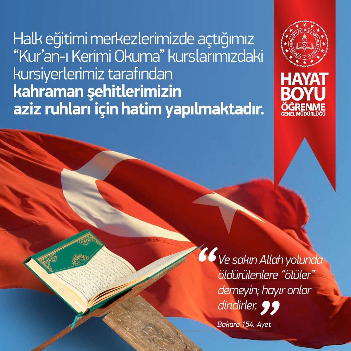 Vatanımız uğruna bayrağa sarılan Şehitlerimizin bıraktıkları değerlere tüm kalbimizle sonsuza dek sarılacağız.
#HayatBoyuYanınızdayız 🇹🇷