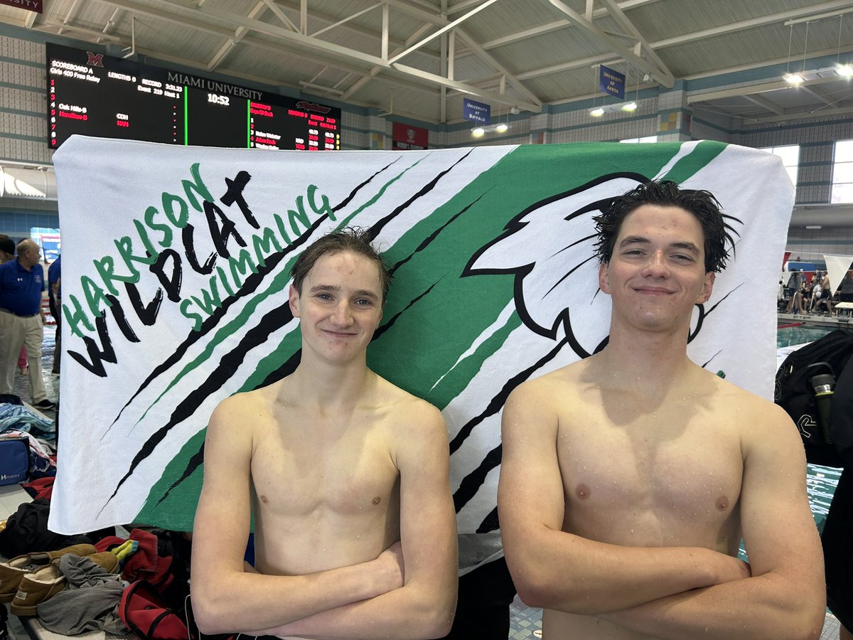 Day 2 of the Classic! Congrats to Zach Cannon and Isaiah Delafield who broke into the top ten fastest times in school history in the 200 back! Zach is 9th, Isaiah is 10th. <a href="/demcatsdoe/">Harrison Wildcats</a> <a href="/WHHHSAquaCats/">HarrisonSwimming</a> <a href="/HarrisonWildcat/">Harrison High School</a>