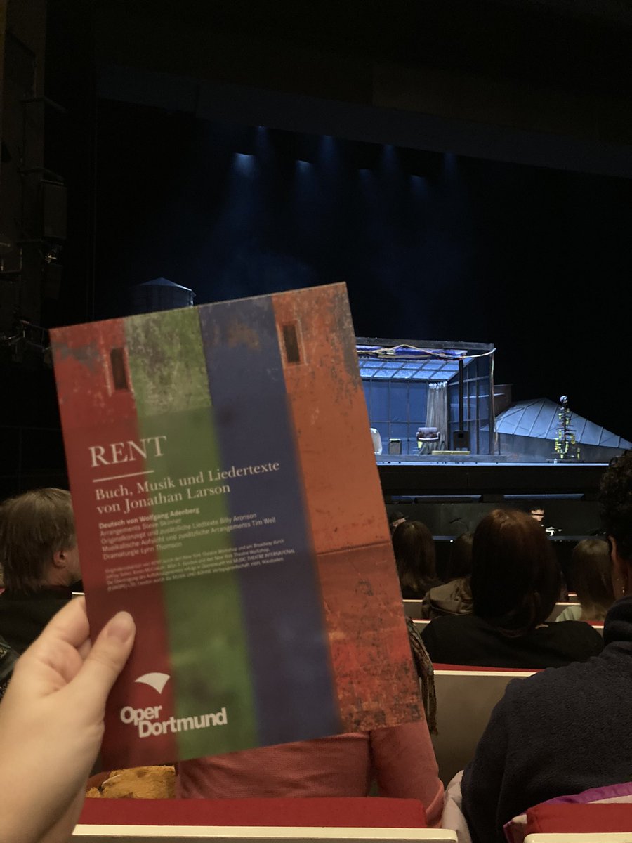 MonaColonia's tweet photo. We donโt have Playbills in German theaters, but at least this program didnโt cost an arm and a leg like othersโฆ
RENT - letโs shoot without a script or sth!
Iโm very happy with my decision of only sitting in rather good seats for theater from now on! #row6 https://t.co/wOEFfnmtlB