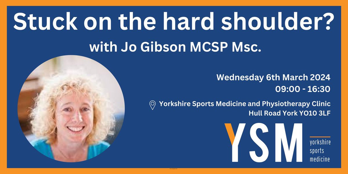 Jo Gibson <a href="/ShoulderGeek1/">Jo Gibson</a> is coming to York for this fantastic, practical one day course. To book your place, click the link below:

eventbrite.co.uk/e/stuck-on-the…