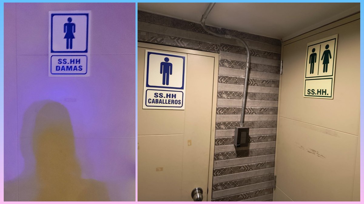 periodistatrans's tweet photo. Algo peculiar/interesante/llamativo que me pasó este fin de semana es estar en un lugar con 3 baños 🚻 para la comodidad de todxs lxs clientes o por lo menos para la mayoría... 🤗🏳️‍⚧️🏳️‍🌈 https://t.co/fDoPvLuIGk
