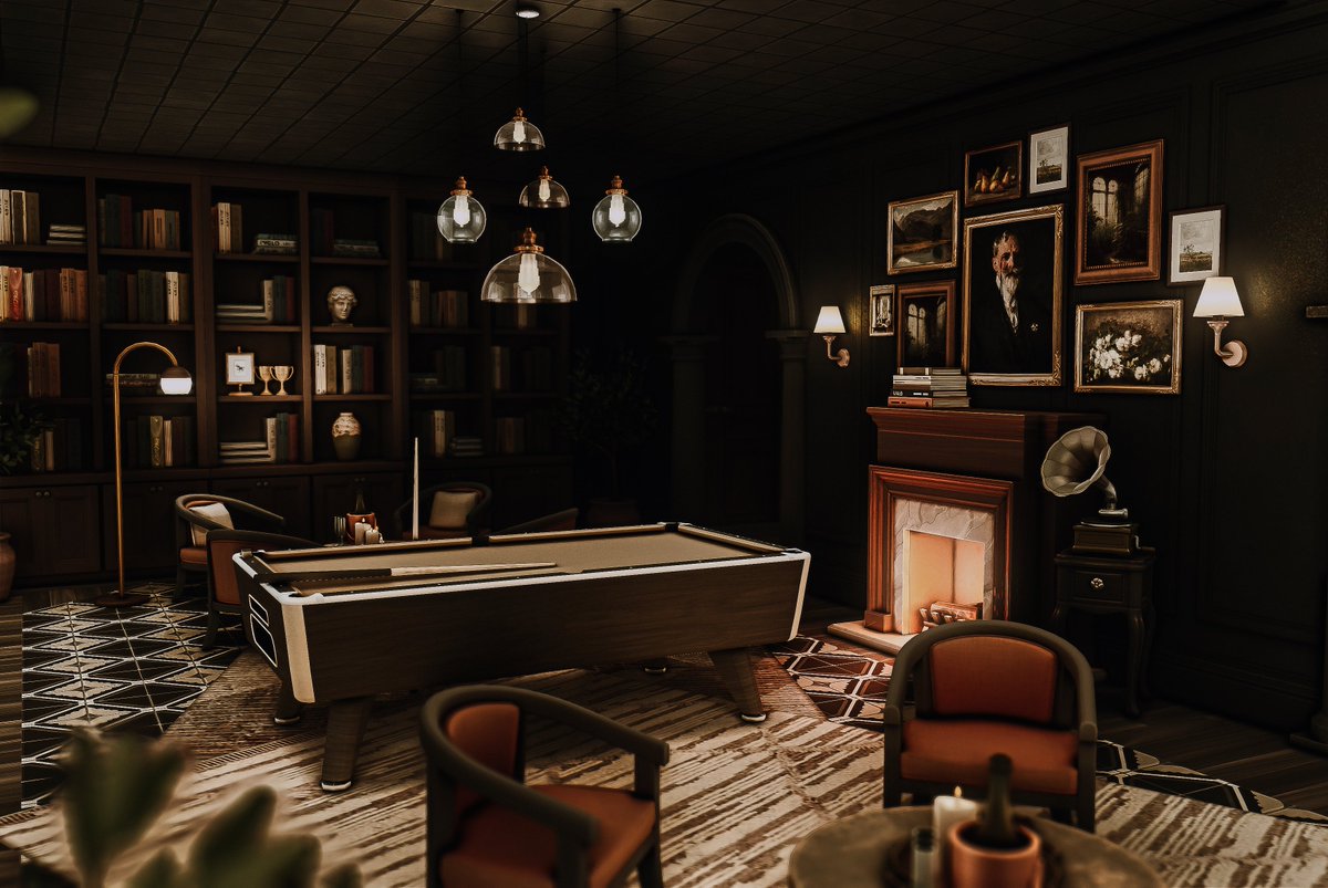 Rheya28__'s tweet photo. The Crown "Gentlemen's Club" [ Lounge + Bar]  ♥ The Sims 4: Speed Build // #TheSims4 #ShowUsYourBuilds  CC list/Notes on my YT and Tumblr https://t.co/C2hs66axgM