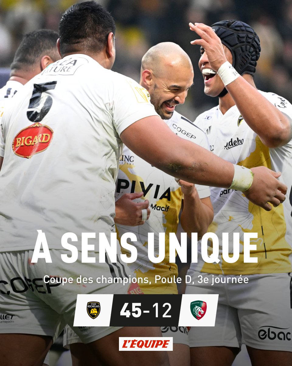 lequipe's tweet photo. La Rochelle se relance et ira jouer sa qualification la semaine prochaine > https://t.co/Du0qcp4kXW https://t.co/seMpthzRjD