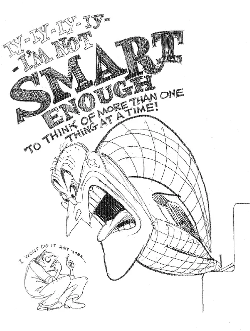 When this post goes around, it always leaves off the third panel. Which is the most important panel.  Milt was saying HE was not "smart enough" to listen to music.  Different brains, different people.