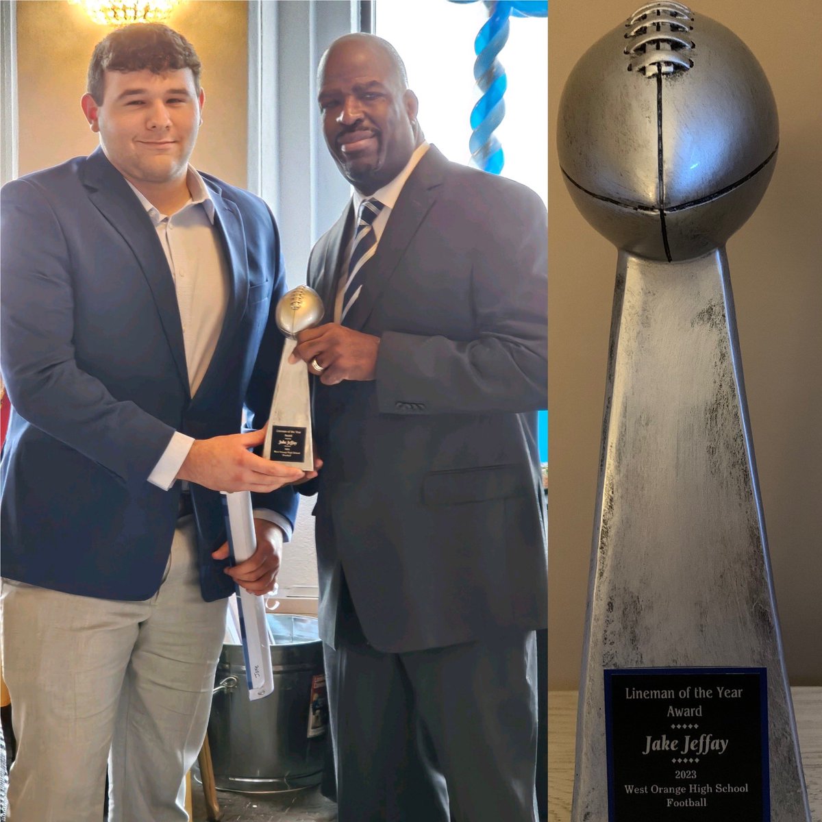 JeffayJake's tweet photo. Thankful to be awarded team lineman of the year! @WestOrangeHSFB @CoachDgrant https://t.co/n64IjwZGur