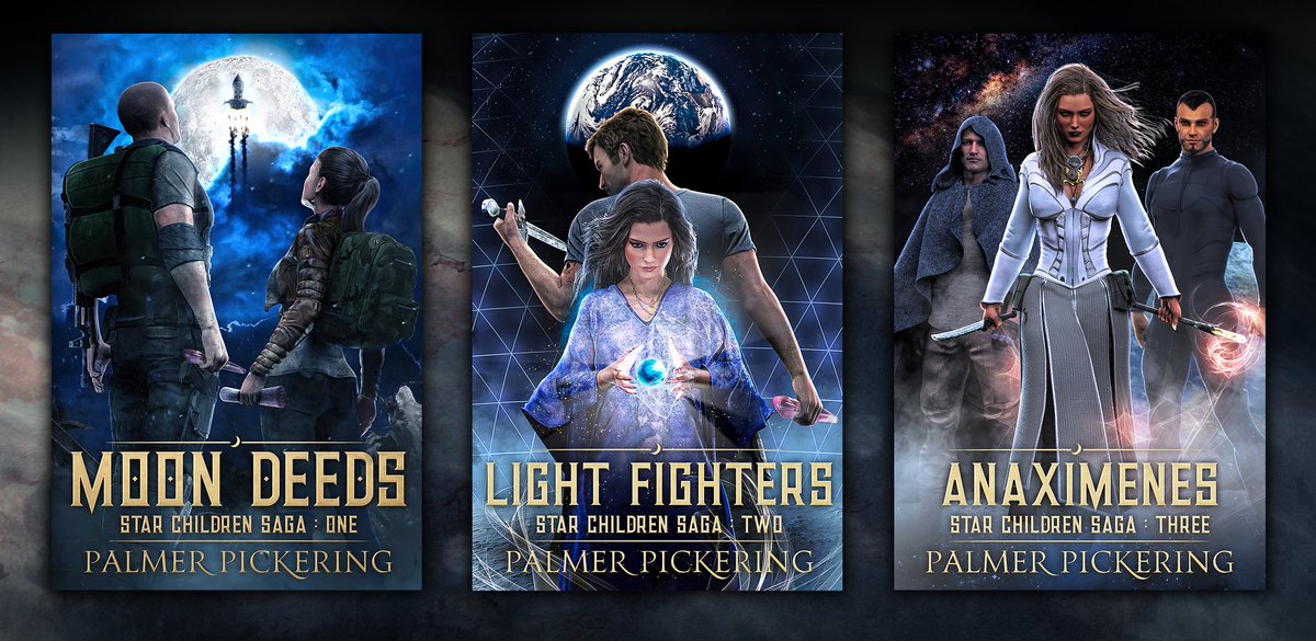 PalmerPickerin1's tweet photo. Interested in Dark Science-Fantasy? Check out my Star Children Saga. Dystopian themes of an invading world army, PTSD, galactic human trafficking & black markets, magical battles for power, lunar colonies, an impossible quest to save the galaxy. Book 3 in progress. TWs. #SPFBO5 https://t.co/gPIGTrraWH