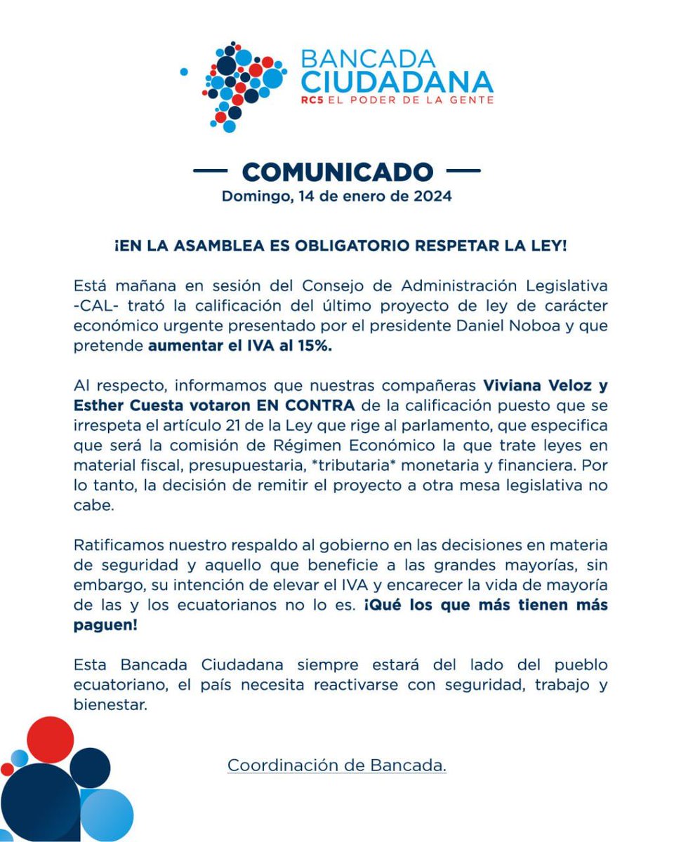 🔴 COMUNICADO AL PAÍS 🔴