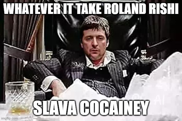 The War Goblin relaxing after getting his £2,500,000,000 no strings attached UK tax payer money