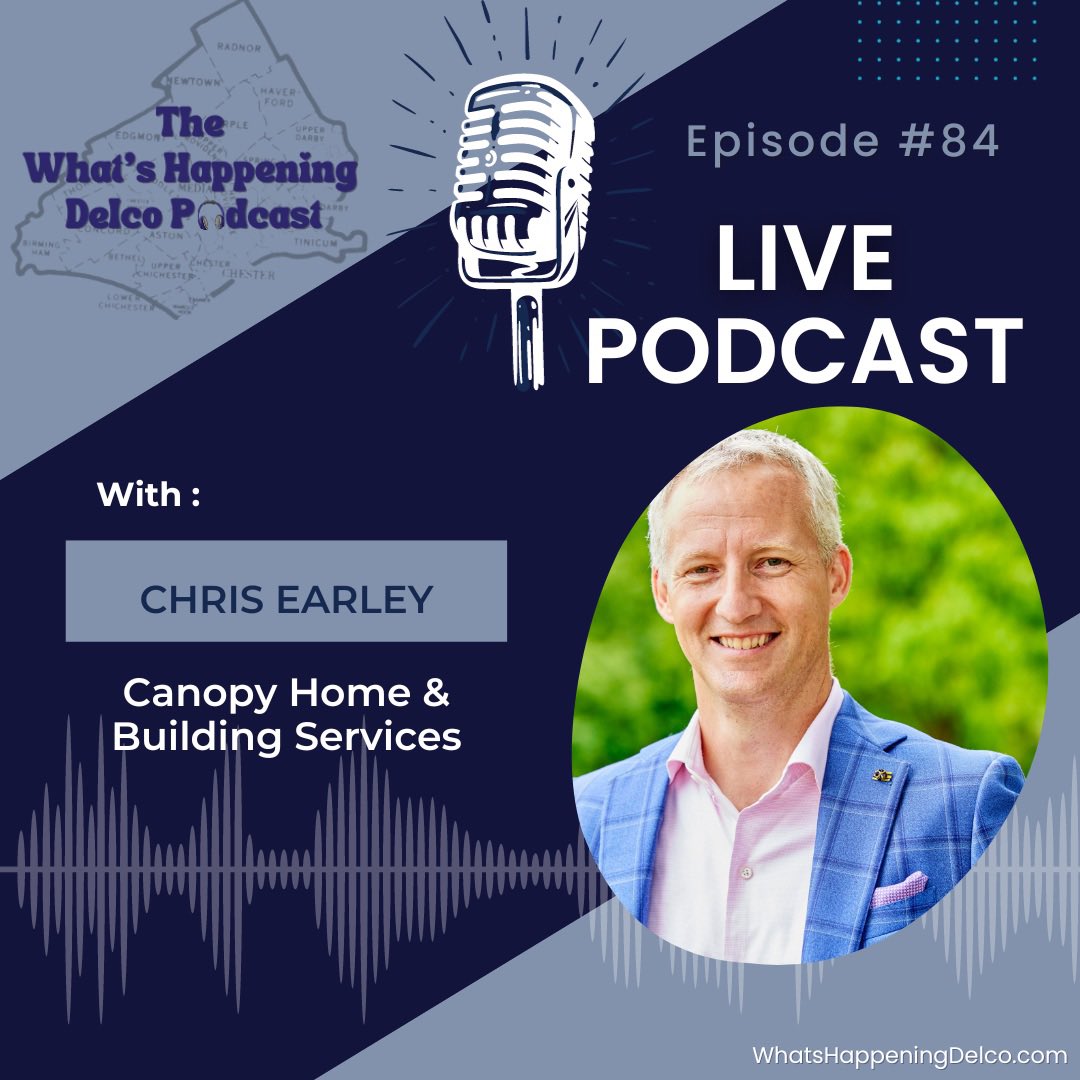 WhatsHpninDelco's tweet photo. #84 of The What’s Happening Delco Podcast with @realchrisearley of Canopy Home & Building Services is live!
Make sure you check out the podcast on all your favorite podcast platforms!
#CanopyBuildingServices
#TheWhatsHappeningDelcoPodcast #SupportingDelcoBusinesses https://t.co/0yg2qy3gKm